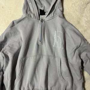 The North Face Light Gray Half-Zip Hoodie